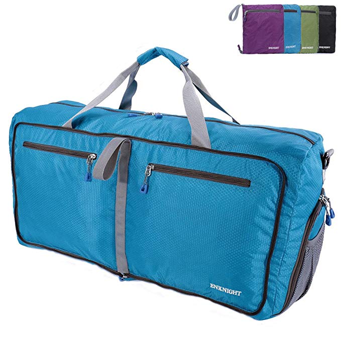 ENKNIGHT 55L 75L Travel Waterproof Foldable Duffel Bag Luggage Bag Sports Gym Bag