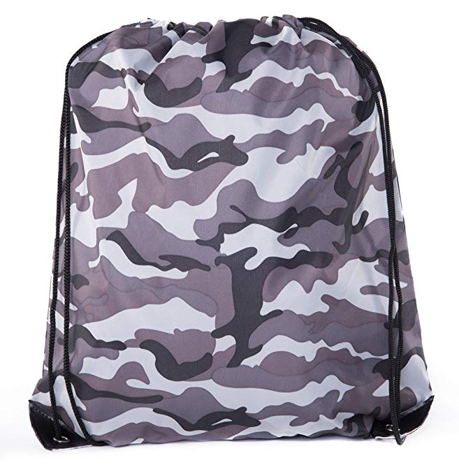Mato & Hash Camo Drawstring Backpack| Camouflage Party Supplies for Birthdays, Outdoors, and Camping