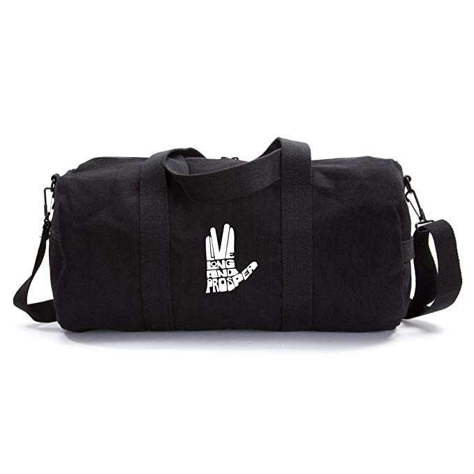 Live Long And Prosper Hand With Text Sport Heavyweight Canvas Duffel Bag