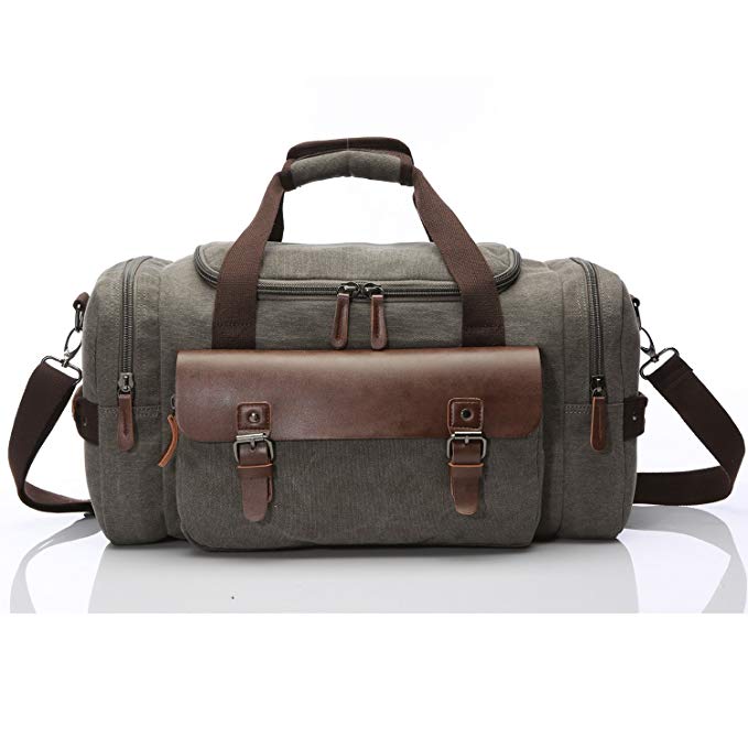 Canvas Duffel bag Overnight Travel Bags Travel Duffel Bag for Men Canvas&Leather gym Bag women