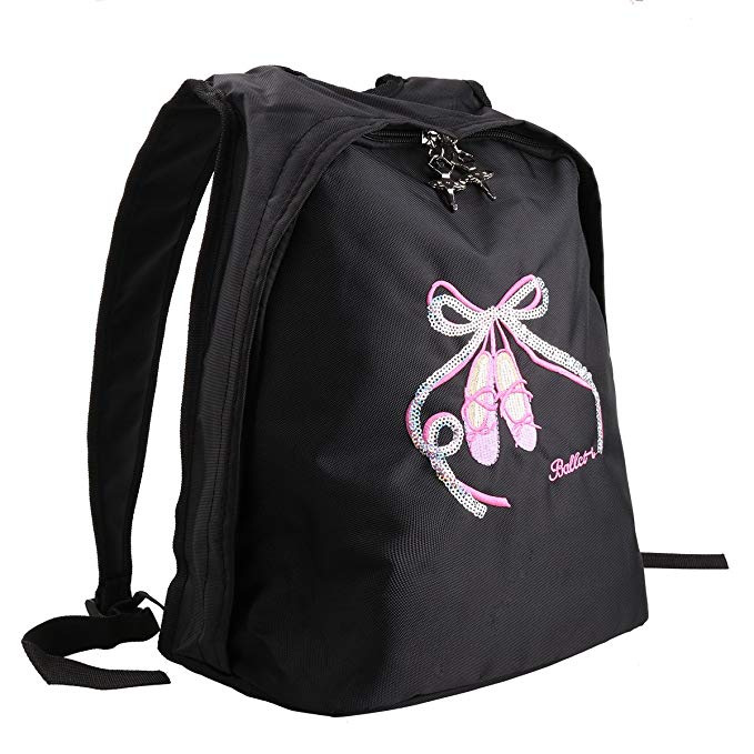 iEFiEL Girls Big Capacity Ballet Dance Tote Bag Travel Carry Shoulder Bag