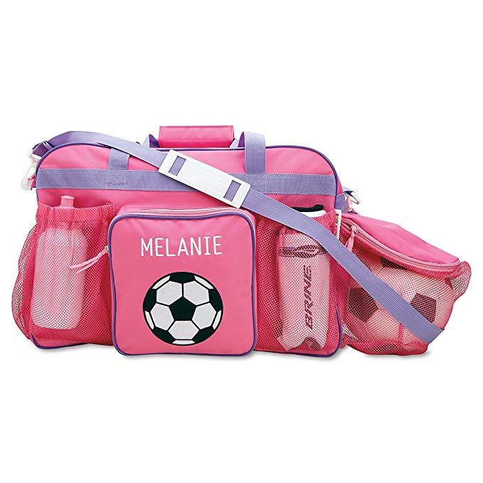 Personalized Kids Pink Soccer Sport Bag, 19