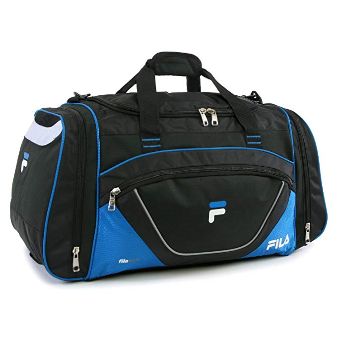 Fila Acer Large Sport Duffel Bag, Black/Blue