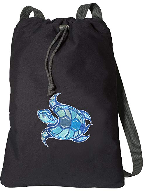 Sea Turtle Drawstring Backpack RICH CANVAS Turtle Cinch Bag