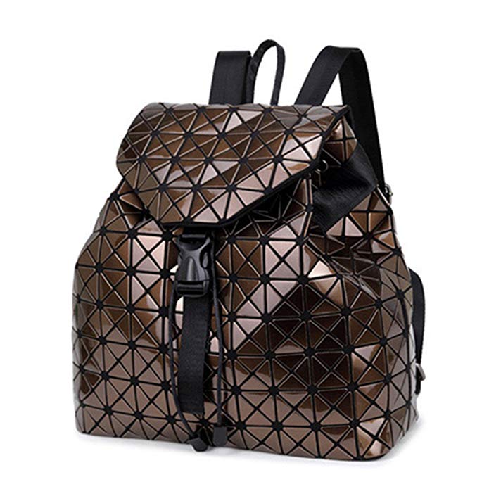 Swimblue Feminine Geometric Plaid Sequin Female Backpacks For Teenage Girls Bagpack Drawstring Bag Holographic Backpack