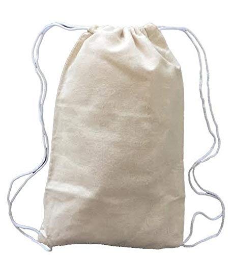 100% Natural Cotton Canvas Mini Drawstring Bag Perfect Lightweight Festival Backpack