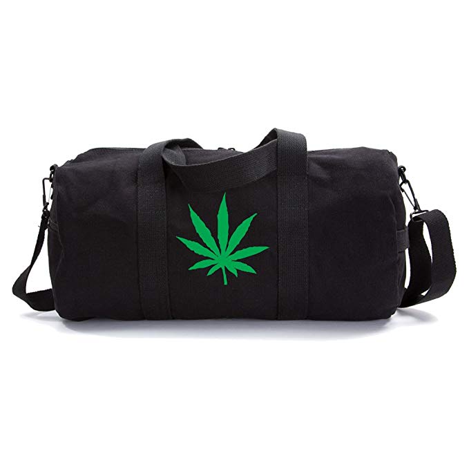 Marijuana Cannabis Leaf Vintage Style Duffle Bag 420 Gym Duffel