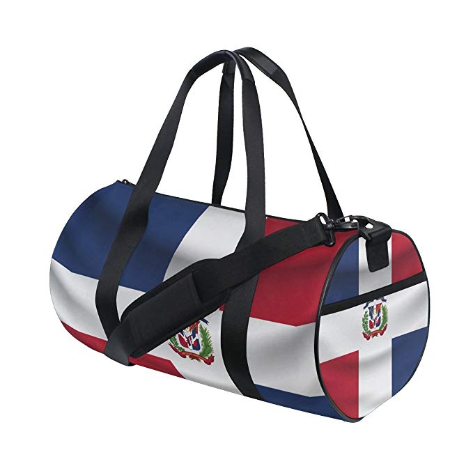 Dominican Republic Flag Travel Duffel Shoulder Bag ，Sports Gym Fitness Bags