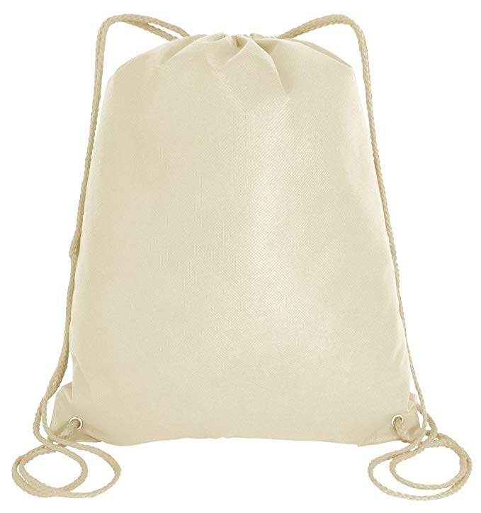 50 Pieces - 100gm Non-Woven Polypropylene Drawstring Bag, Gift Bag, Sack Packs