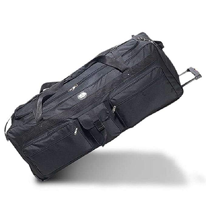 Bagiva Everest Wheeled Duffel 42-Inch Travel Gear Luggage Sports Gym Bag(Black,42-Inch)