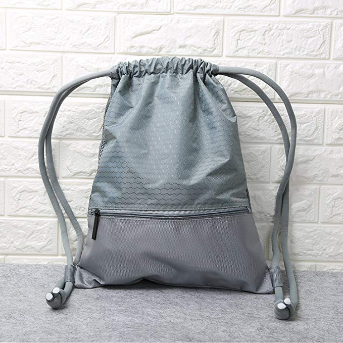 ESVAN Proof Gymbag Large Drawstring Backpack Gymsack Sackpack for Sport Traveling Basketball Yoga Running 9 Colors & 2 Sizes