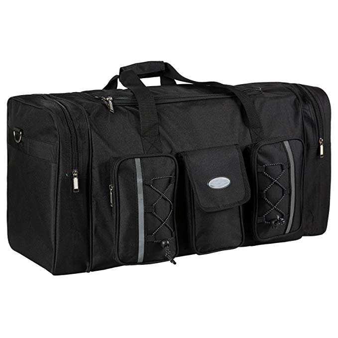 Cheesea Oxford Waterproof High Capacity Functional Duffle Luggage Bag Suitcase Tote Top Zip 110lb, Black