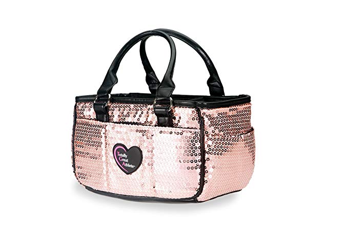 Peach Sequin Ice Skating Bag Tennis Gym and Ballet Girls Athletic Bag