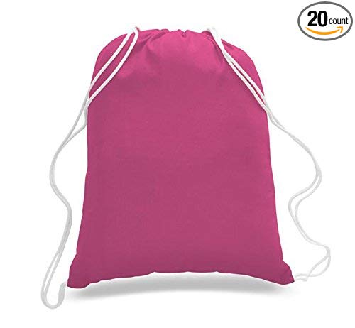 Georgiabags Great Deal! (20 Pack) Budget Friendly Sport Drawstring Backpack%100 Cotton Bags for Sport,Gym, ECONOMICAL Sport Packs