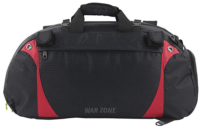 Amaro War Zone Lacrosse Equipment Bag, Lacrosse Gear Bag (Black with Red)