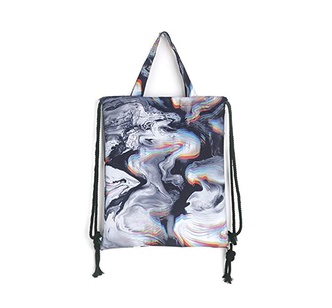 Drawstring Backpack Foldable Cinch Sack Basic Sackpack Gym Tote Dance Bag for Swimming Shopping Sports Women Men Boys Girls