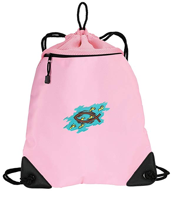 Cute Christian Theme Drawstring Backpack Ladies Christian Cinch Bag - UNIQUE MES