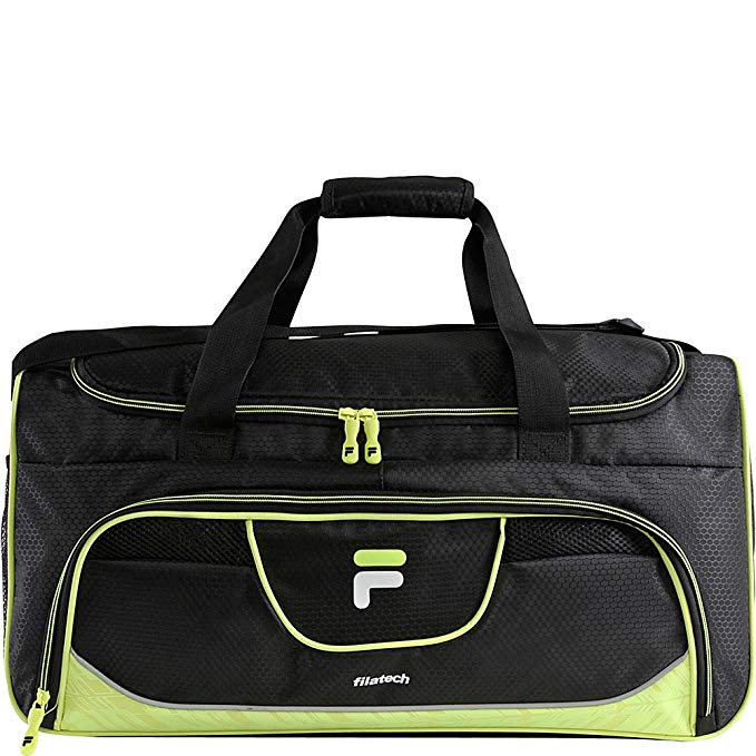 Fila Speedlight Medium Gym Duffel Bag, Black/Neon Lime, One Size