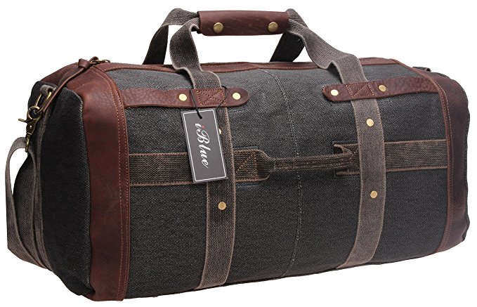 Iblue Weekend Bag Travel Duffel Bags For Men Canvas Carry On #B007