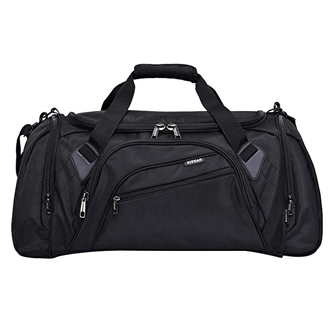SIYUAN Sports Duffel Bag, Waterproof Athletic Gym Bag with Shoe Compartment