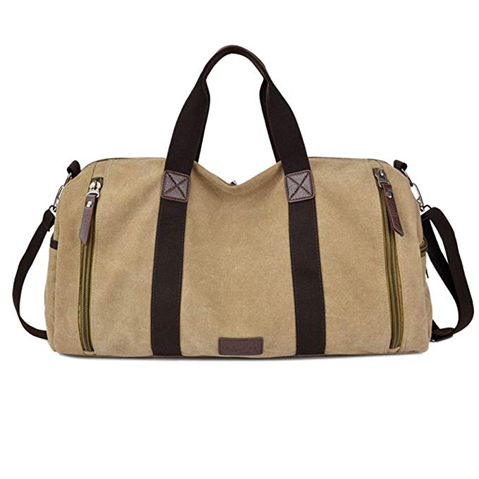 S-cool shop High Capacity Weekend Travel Duffel Canvas Material With Many Pockets